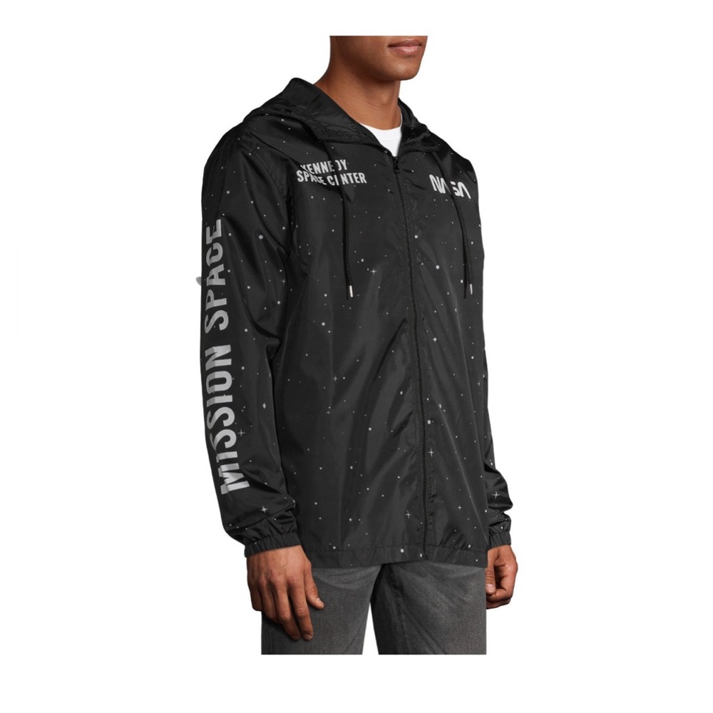 🔥 HOST PICK 🔥 Hyper Space NASA Kennedy Space Center Hooded Windbreaker Jacket